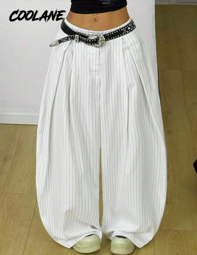 Coolane Women's Summer Vintage Casual Hippie Street Oversized Green Pants Y2k