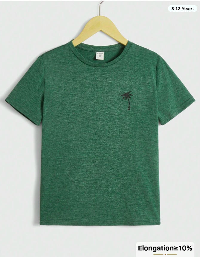 Tween Boy Casual Comfortable Round Neck Short Sleeve T-Shirt