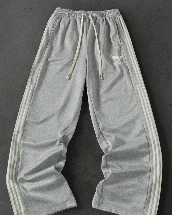 Manfinity Campus Court Men's Contrast Stripe Drawstring Waist Printed Lounge Pants