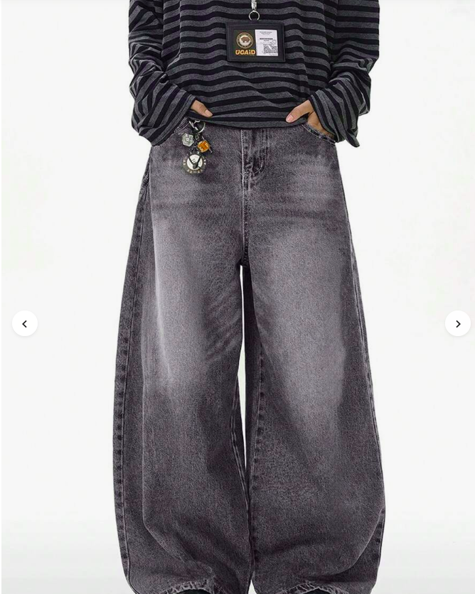 1pc Men Vintage Washed Loose Fit Distressed Wide Leg Boyfriend Jeans